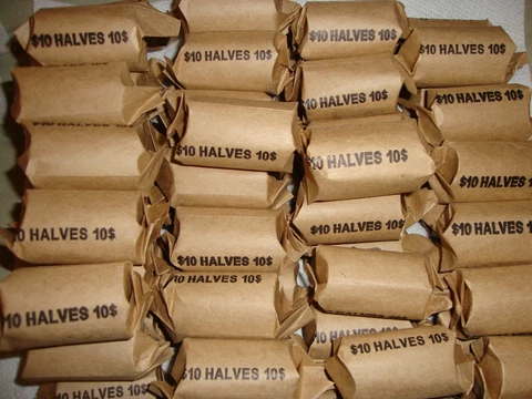 8 rolls of 1972 BU Kennedy half dollar rolls Cover
