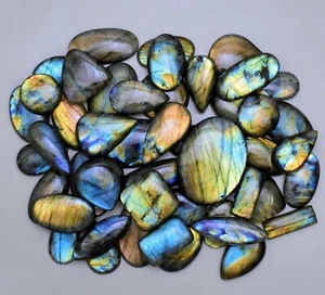 Big Size Wholesale Labradorite Cabochon Natural Flashy Labradorite Gemstone V56 - Picture 1 of 12