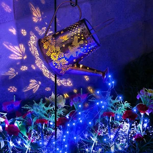 Watering Can with Lights, Solar Garden Lights with Fairy Butterfly Decor Star Sh - Picture 1 of 7