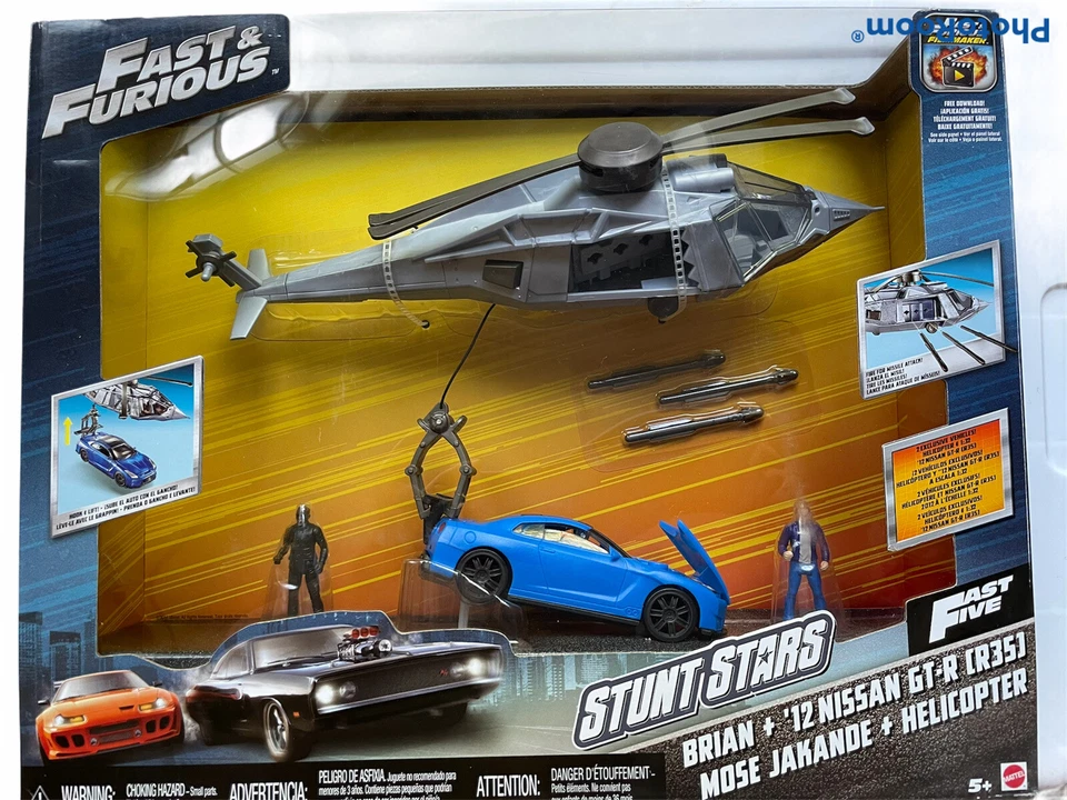Mattel Fast & Furious Fast Five Stunt Stars Brian+ ‘12 Nissan GT-R Mose Jakante - Image 1 of 1