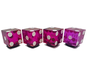 Lot (4) Authentic Casino Dice Novelty Souvenir Refrigerator Magnets Purple - Picture 1 of 4