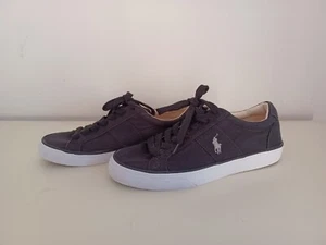 POLO RALPH LAUREN Men's Low Top Lace Up Black Canvas Sneaker UK 7 - Picture 1 of 18