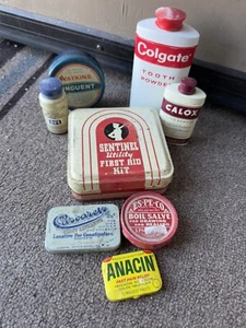 Vintage Medical Oddity Werbung Sammlerstück Dose Lot KOCHSALBE ABFÜHRMITTEL BONBONS - Bild 1 von 11