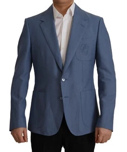 DOLCE & GABBANA Blazer Jacket Blue Single Breasted Logo IT48/US38/M RRP 2700usd - Picture 1 of 12