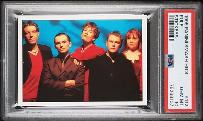 PSA 10 Pulp Rookie Card 1995 Panini Smash Hits Stickers Jarvis Cocker Band 90s - Image 1 of 2