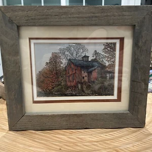 Thelma Winter Signed,Framed &Matted Barnwood Frame 12.5”x10.5”Fall Scene 395/500 - Picture 1 of 8
