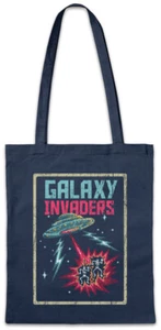Pixel Galaxy Invaders Stofftasche Einkaufstasche Alien Beam Retro Saucers Gamer - Picture 1 of 1