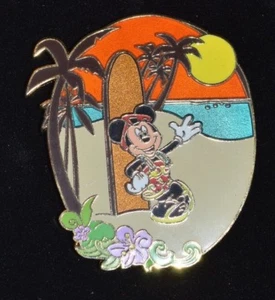 Disney Shopping MICKEY MOUSE Surf Series Pin LE 250 Beach Surf Board - Picture 1 of 1