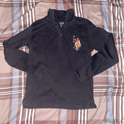 Ralph Lauren Polo Boy’s 1/4 Zip Navy Blue Sweater Size Large 14-16 - Image 1 of 4