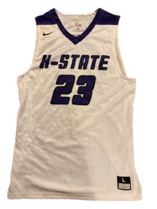 NWT Nike Playmaker Kansas State Men's Basketball Jersey White Purple Sz. L Free - Picture 1 of 7