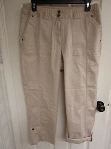 NWT * RUBY RD. * COTTON BLEND * KHAKI/BEIGE * CONTOUR WAISTAND * PANTS * SZ 16W - Picture 1 of 8