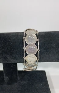 VINTAGE MERCURY DIME COIN BRACELET 7.9" 90% Silver With .925 Links! 13 COINS TTL - Picture 1 of 9