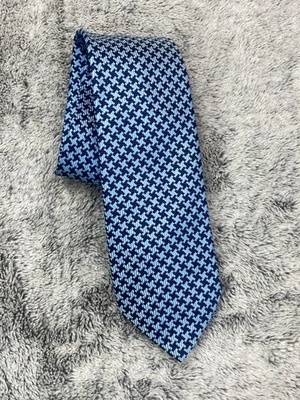 Corbata de seda de lujo Italo Ferretti Silvi Marina para hombre Italia azul jaquard 60x 3,5 Foto 1 de 4