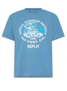 Replay Annual Summer Reunion T-Shirt Light Blue - Picture 1 of 2