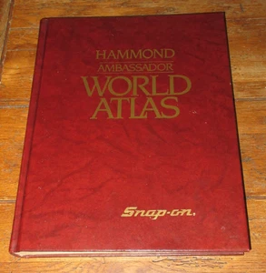 Libro Snap On Tools 1992 regalo de distribuidor Hammond Ambassador World Atlas HC usado en excelente estado - Imagen 1 de 15