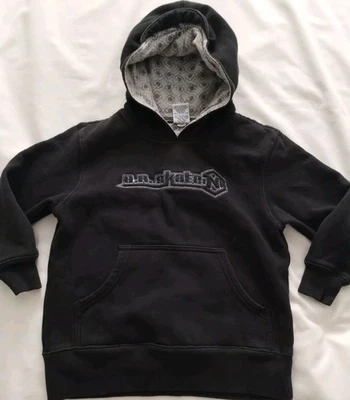 USADA EN EXCELENTE ESTADO SUDADERA INFORMAL CON CAPUCHA NEGRA AZUL MARINO ELÁSTICA CÁLIDA PULL-OVER PARA NIÑO XS 5 Foto 1 de 4
