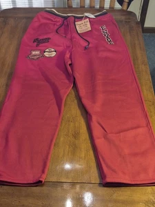 Vintage 90er Y2K Enyce Sean Combs rote Jogginghose elastischer Kordelzug 3XL neu/Etikett - Bild 1 von 13