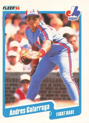1990 Fleer Andres Galarraga #345 Montreal Expos 1B Baseball Card - Image 1 of 2