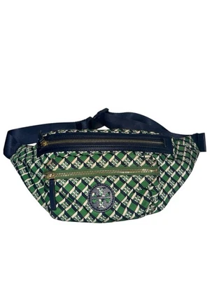 Tory Burch Nylon Belt Bag Fanny Pack Crossbody in Navy & Green - Image 1 of 4