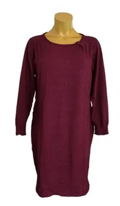 NEU Übergröße schickes Damen Langarm Fein Strickkleid dunkel rot Gr. 48, 50, 52 - Bild 1 von 4