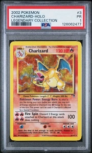 PSA 1 Charizard Holo Foil Legendary Collection 3/110 2002 Pokemon WoTC PR - Picture 1 of 2