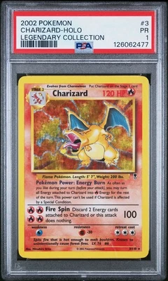 PSA 1 Charizard Holo Foil Legendary Collection 3/110 2002 Pokemon WoTC PR - Image 1 of 2