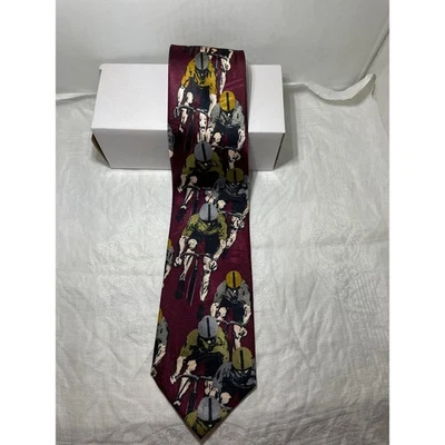 Corbata Studio 830 Ciclismo Motociclista Borgoña Poliéster Para Hombre Foto 1 de 4