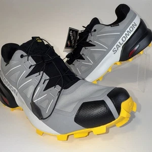 SALOMON Speedcross 5 GTX Gore-Tex Trail Running Shoes Mens 12.5 Grey Black - Picture 1 of 7