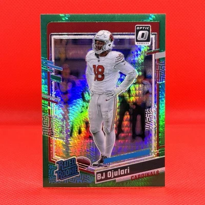 BJ OJULARI 2023 PANINI DONRUSS OPTIC #201 GREEN HYPER PRIZM ROOKIE RC B - Image 1 of 2