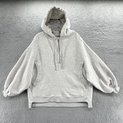 Free People Hoodie Womens Small S Gray Oversized Slouchy Travel 1/2 Zip Hoodie - Image 1 of 4