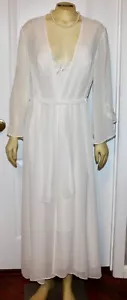 NEW! Flora Nikrooz Chiffon Long Nightgown & Robe Set IVORY SHOWSTOPPER WEDDING - Picture 1 of 17
