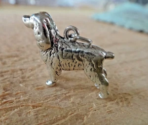 3D 21x18mm Heavy 6g Cocker Springer Spaniel Dog Sterling Silver Charm - Picture 1 of 5