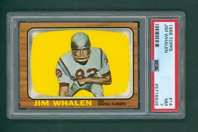 1966 Topps Football Card - #14 Jim Whalen, PSA 7 NM - Image 1 of 2