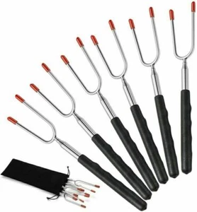 Grillspieße Grillgabel Spieße ausziehbar extra Lange (85cm) Marshmallow Bräter B - Bild 1 von 9