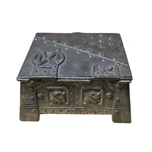 Antique 1910s Brainard & Wilson Art Nouveau Metal Jewelry Casket Cigar Box READ - Picture 1 of 12