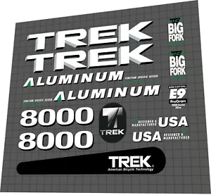 1992 Trek Aluminum Competition 8000 DECAL SET - Bild 1 von 1