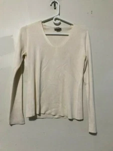Ann Taylor Loft 100 % Seide Gr. S cremefarben Pullover Damen Oberteil Bluse ID#8113B 92915 - Bild 1 von 11