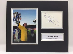 RARO Tim Flowers Blackburn Rovers Foto Exhibición Firmada + Autógrafo Certificado de Autenticidad - Imagen 1 de 3