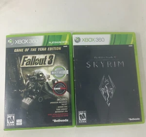 Fallout 3-Game of the Year Edition Disc 2 and Elder Scrolls 5 Skyrim Xbox 360 - Picture 1 of 8