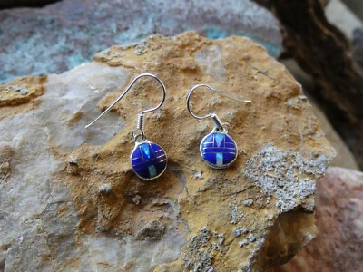 Юго-западный синий лазурит и опал драгоценных камней миниатюрный серьги из чистого серебра новый AP7 - Изображение 1 из 4