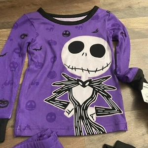 NWT Disney Nightmare Before Christmas Purple Pajamas Girls Size XS 4 - Picture 1 of 3