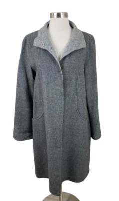 Eileen Fisher Baby Alpaca Wool Coat Oversized Gray Size XS Old Money Pockets - Image 1 of 4