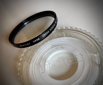 Vivitar 58mm Cross Screen VI Filter, Special Effects, Hard Jewel Case, JAPAN - Image 1 of 4