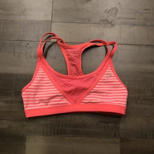 Lorna Jane Bra XS Orange Coral Long Line Sport Sportsbra - Picture 1 of 5