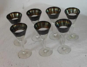 JUEGO DE 7 VASOS CORDIALES VINTAGE DOROTHY THORPE PLATA DH3196 - Imagen 1 de 4