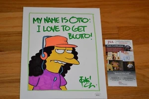 Tone Rodriguez Signed "The Simpsons" Otto 8x10 Painting on Canvas Board ~JSA COA - Picture 1 of 7