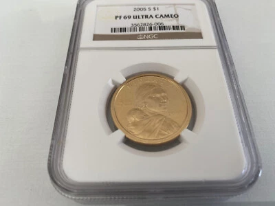 2005-S SACAGAWEA DOLLAR  NGC PF69 ULTRA CAMEO "BROWN LABEL" - Image 1 of 4
