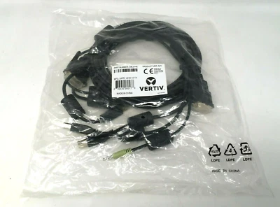 Vertiv Avocent USB Keyboard Mouse DVI-D & Audio Cable 6 ft. SC845 CBL0146 *NEW* - Image 1 of 4