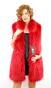 Finnish Raccoon Fur Vest Jacket Coat Women's Genuine Size S/M Natural New - Picture 1 of 10