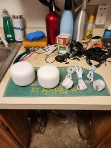 Google Nest Mesh H2D WiFi Router And H2E Access Point W/ AC Adapters Bundle - Picture 1 of 3